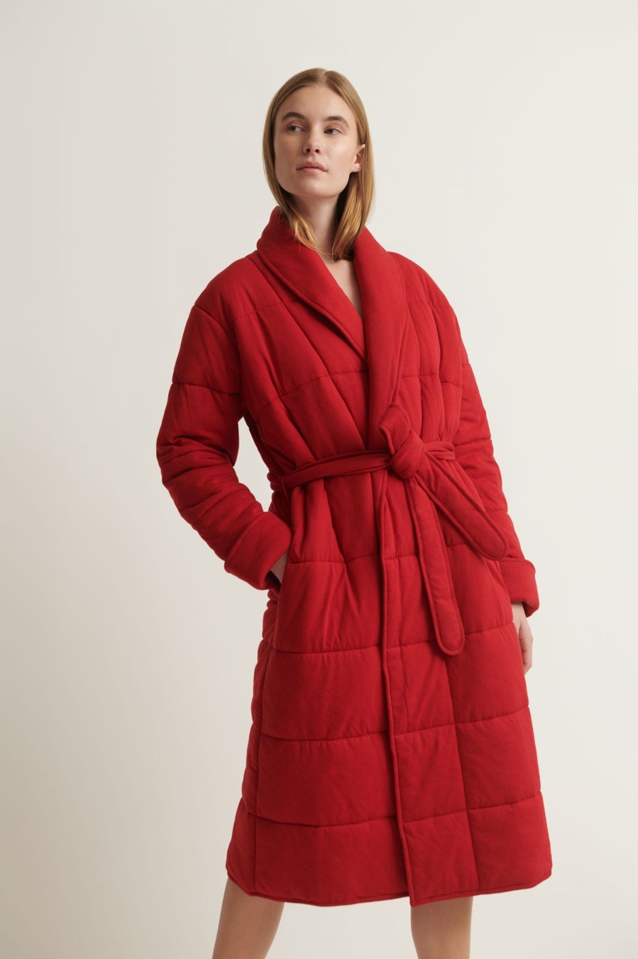 Lounge OSS | Sevan Quilted Robe Holiday Red