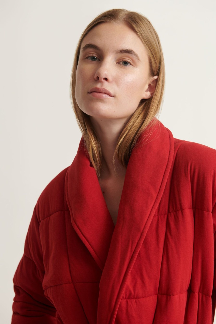 Lounge OSS | Sevan Quilted Robe Holiday Red